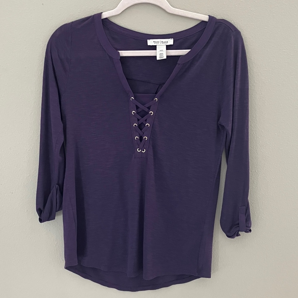 White House Black Market Purple Top. Size XXS